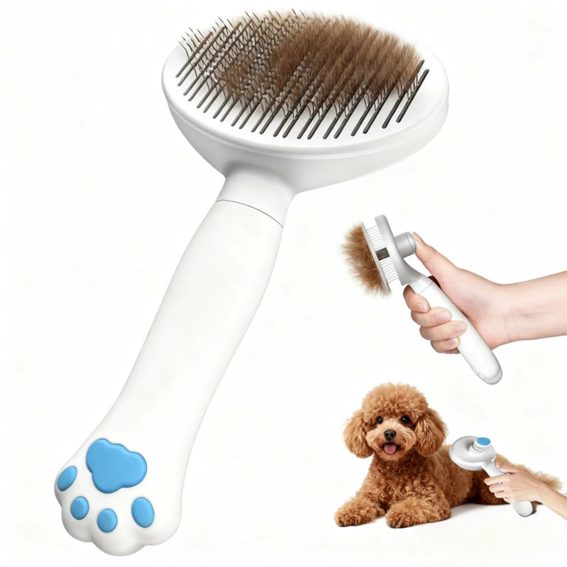 Customized Pet Comb with Silicone Handle, One - button Hair Removal, Boosting Differentiated Competition in Pet Supplies